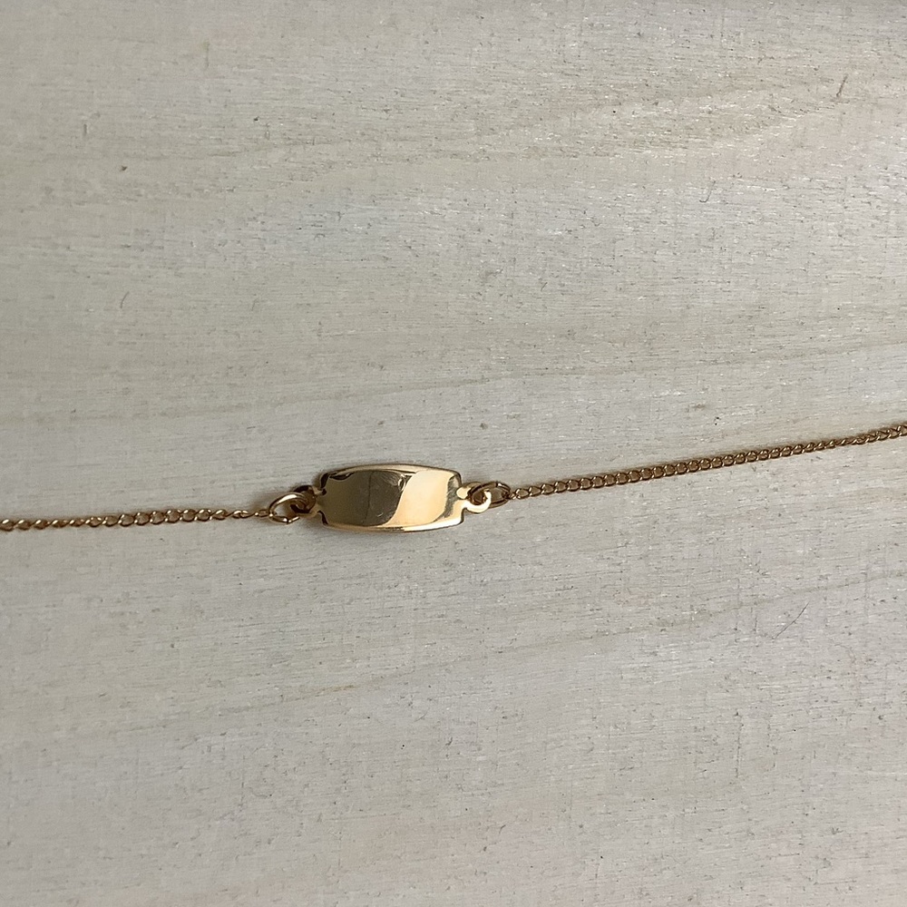 New Vintage 7” gold dainty filled ID bracelet